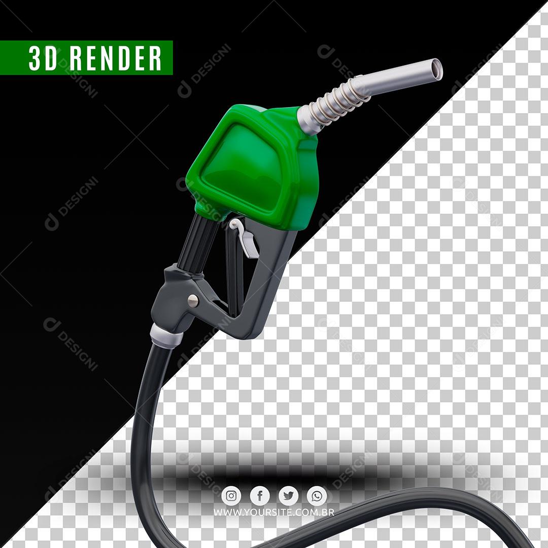 Bico De Gasolina Verde Elemento 3D Para Composição PSD