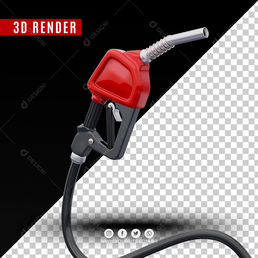 Bico De Gasolina Vermelho Elemento 3D Para Composição PSD