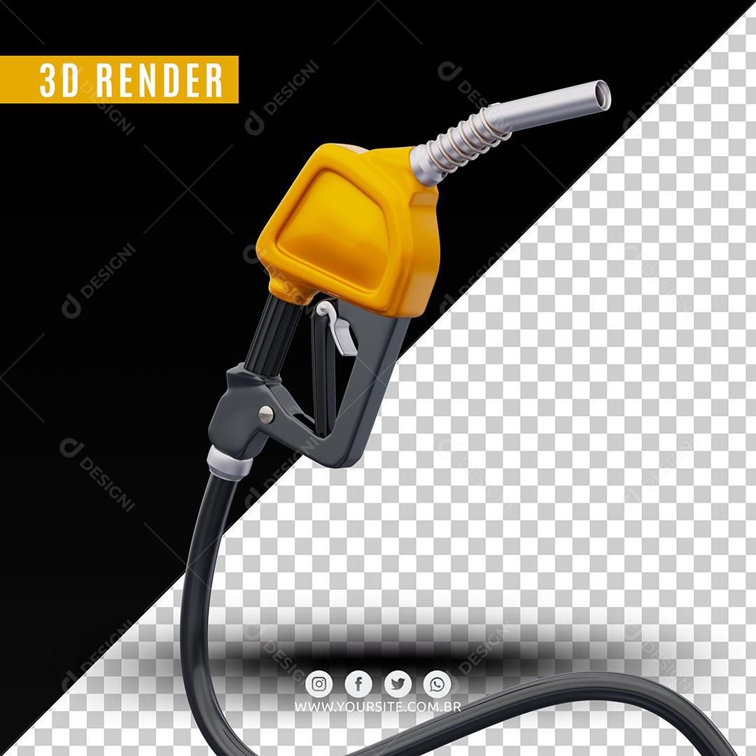 Bico De Gasolina Amarelo Elemento 3D Para Composição PSD