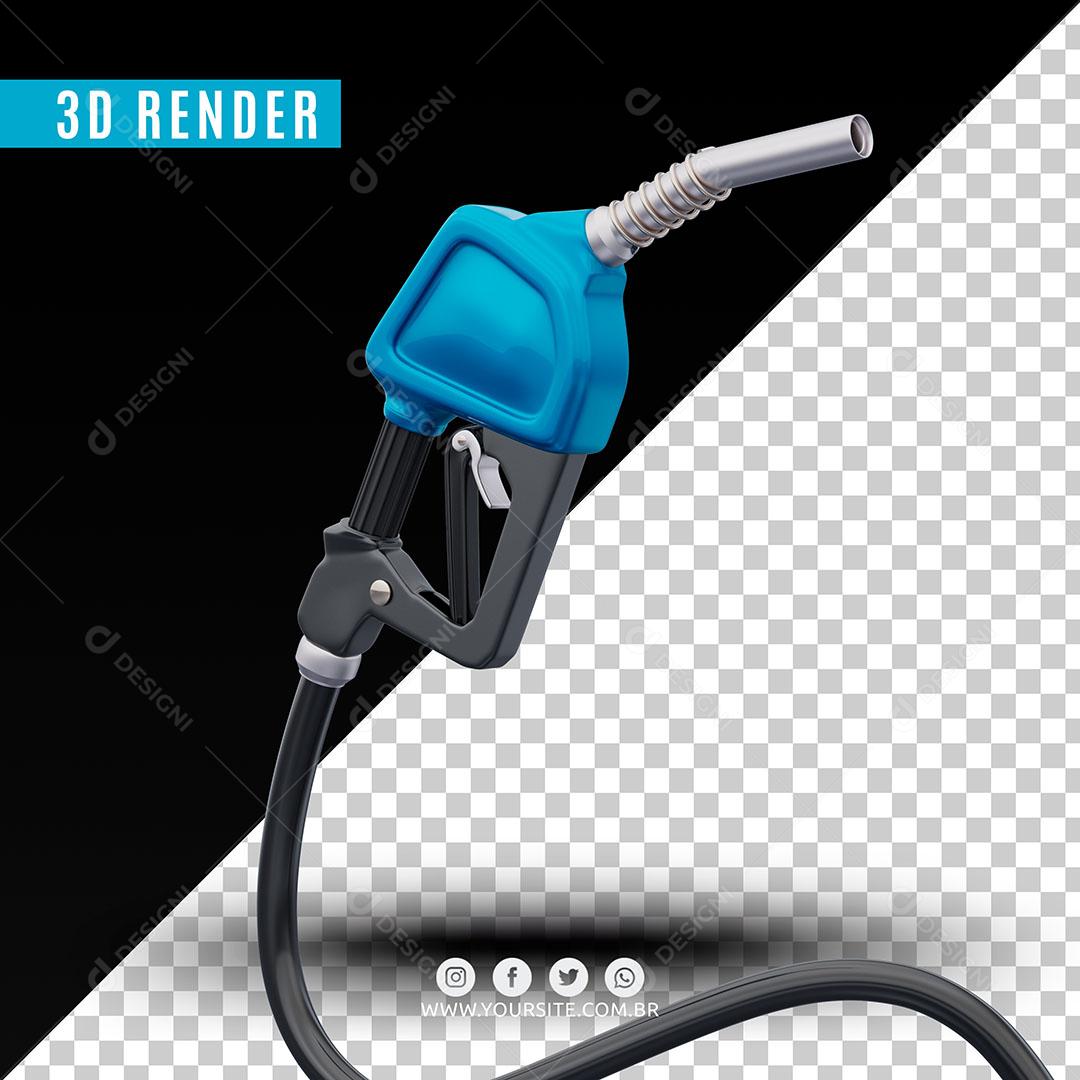 Bico De Gasolina Azul Elemento 3D Para Composição PSD