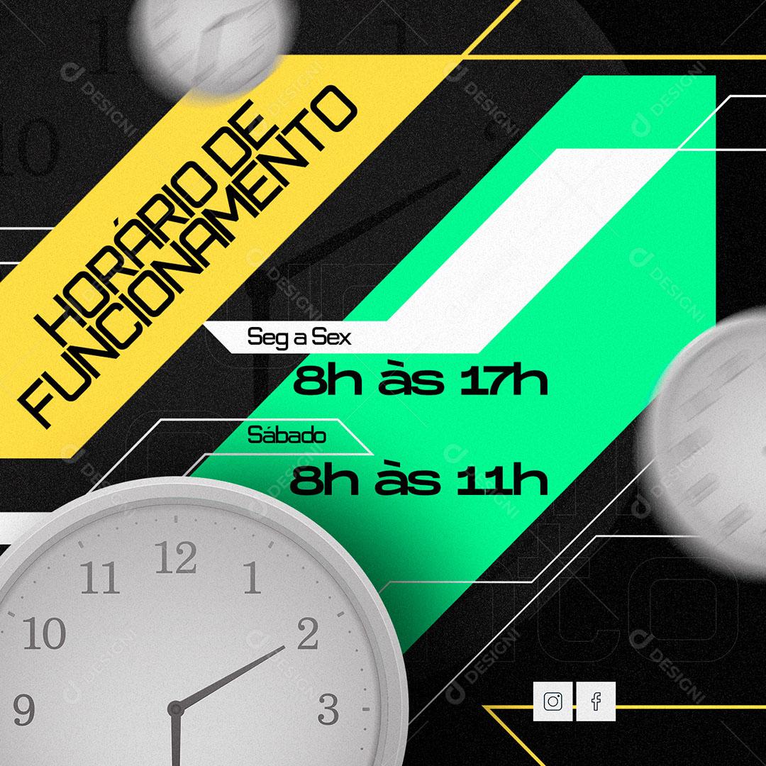 Social Media Loja De Informática Horário De Funcionamento PSD Editável