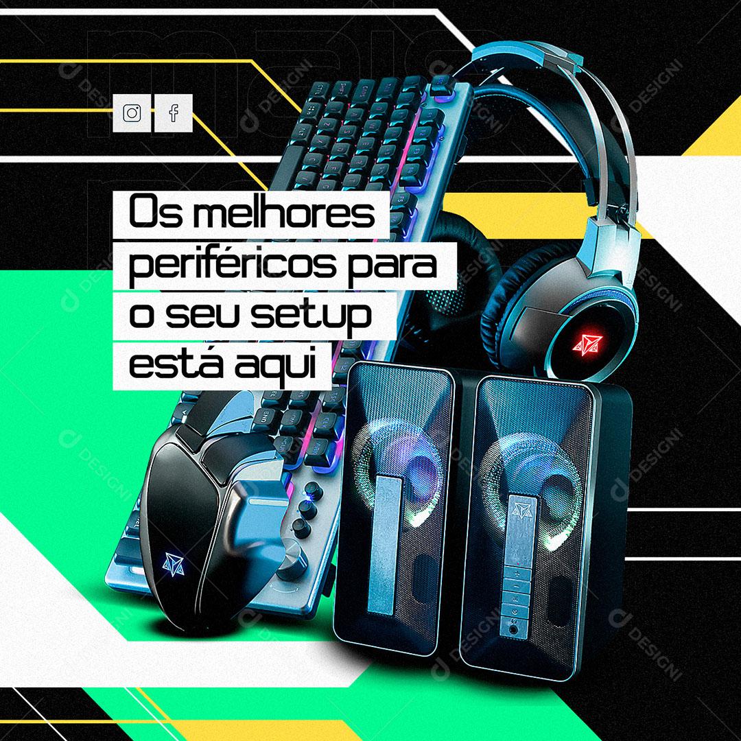 Social Medial Loja De Informática Os Melhores Periféricos Para O Seu Setup PSD Editável