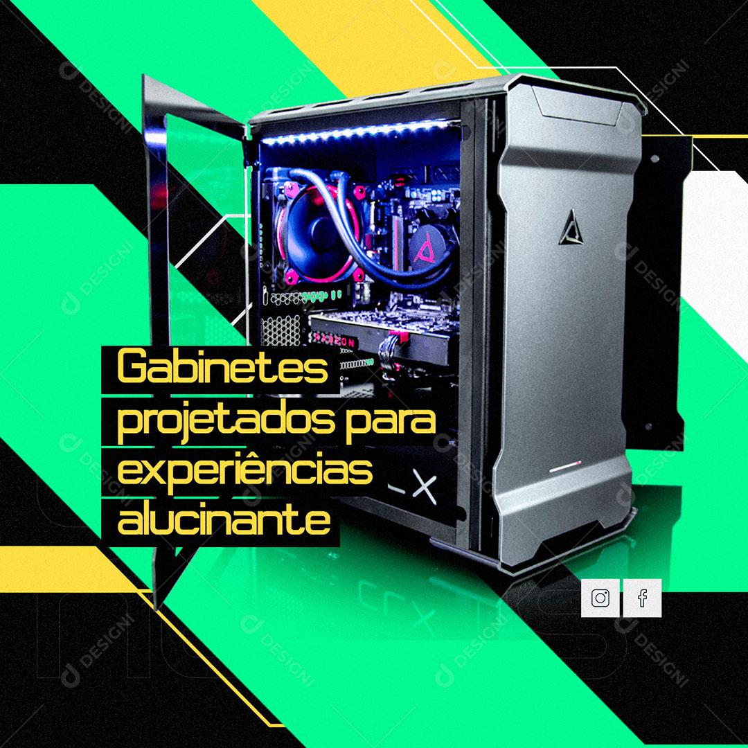 Social Media Loja De Informática Gabinetes Projetados PSD Editável