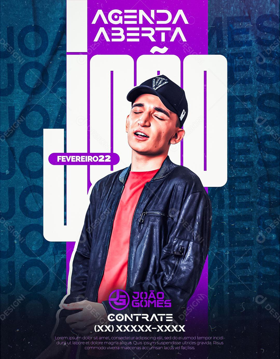 Social Media Agenda Aberta João Gomes Flyers PSD Editável