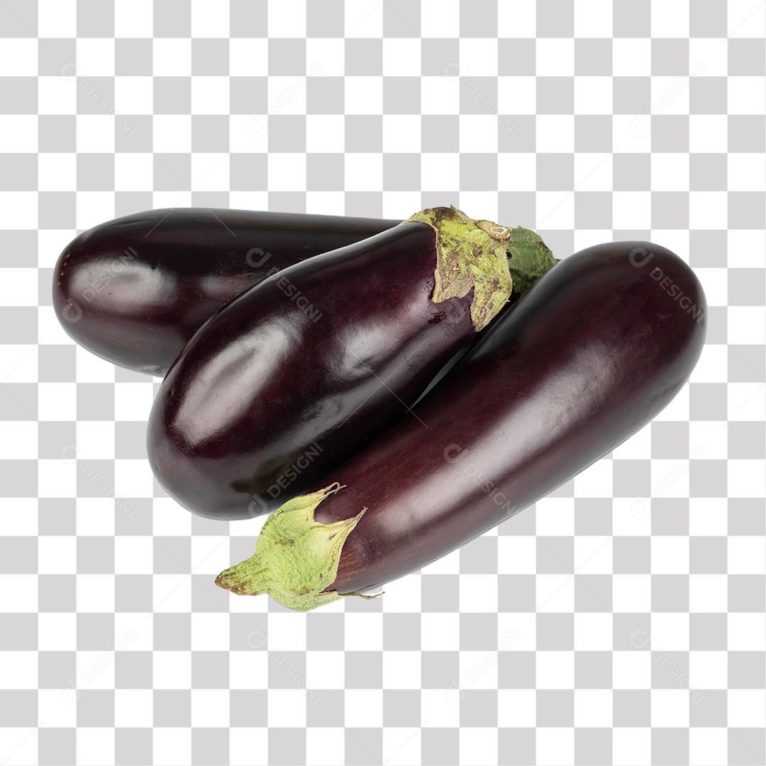 Grupo de Três Berinjelas PNG Transparente Sem Fundo