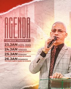 Social Media Agenda Junior Trovão Culto PSD Editável