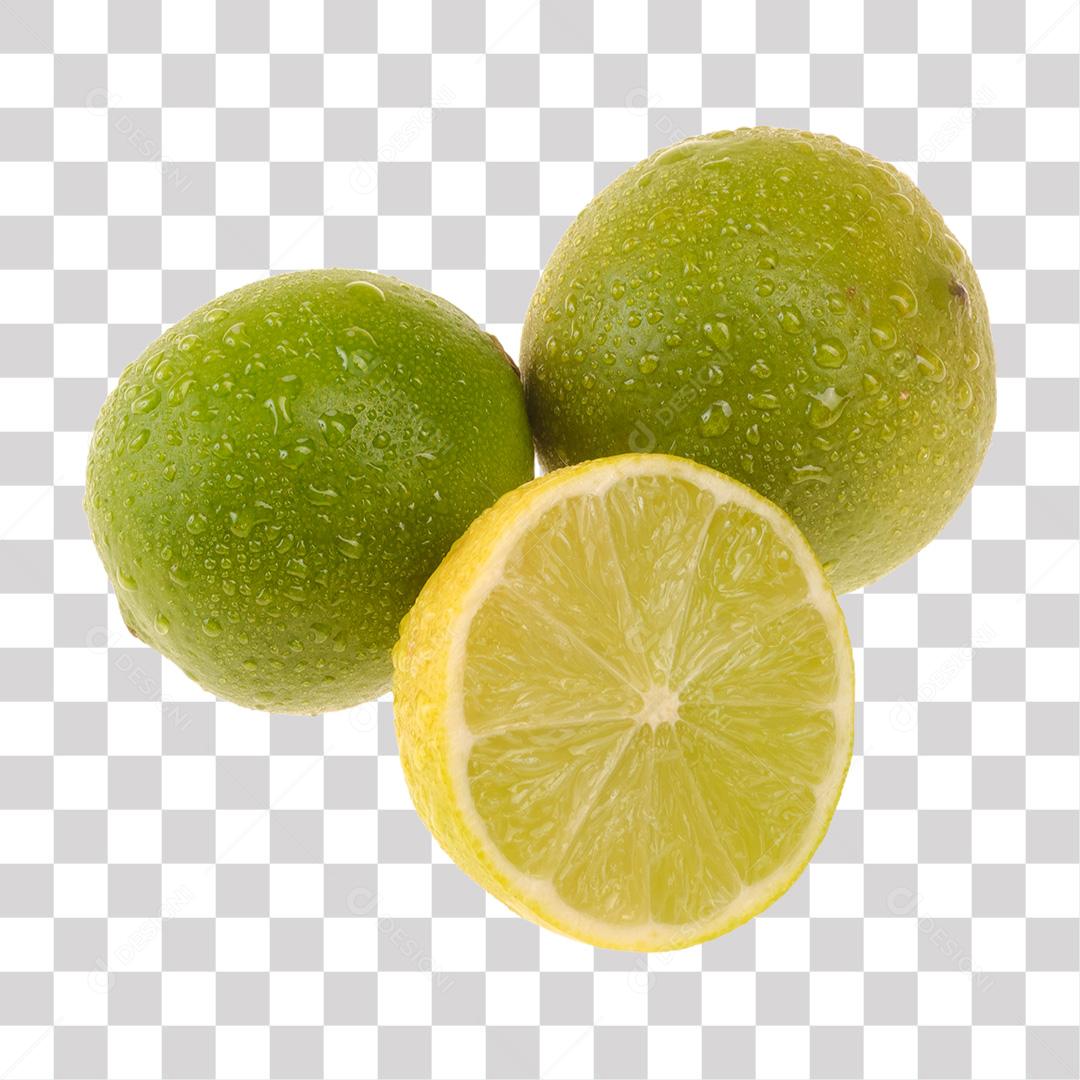 Limões Com Gotas de Água PNG Transparente