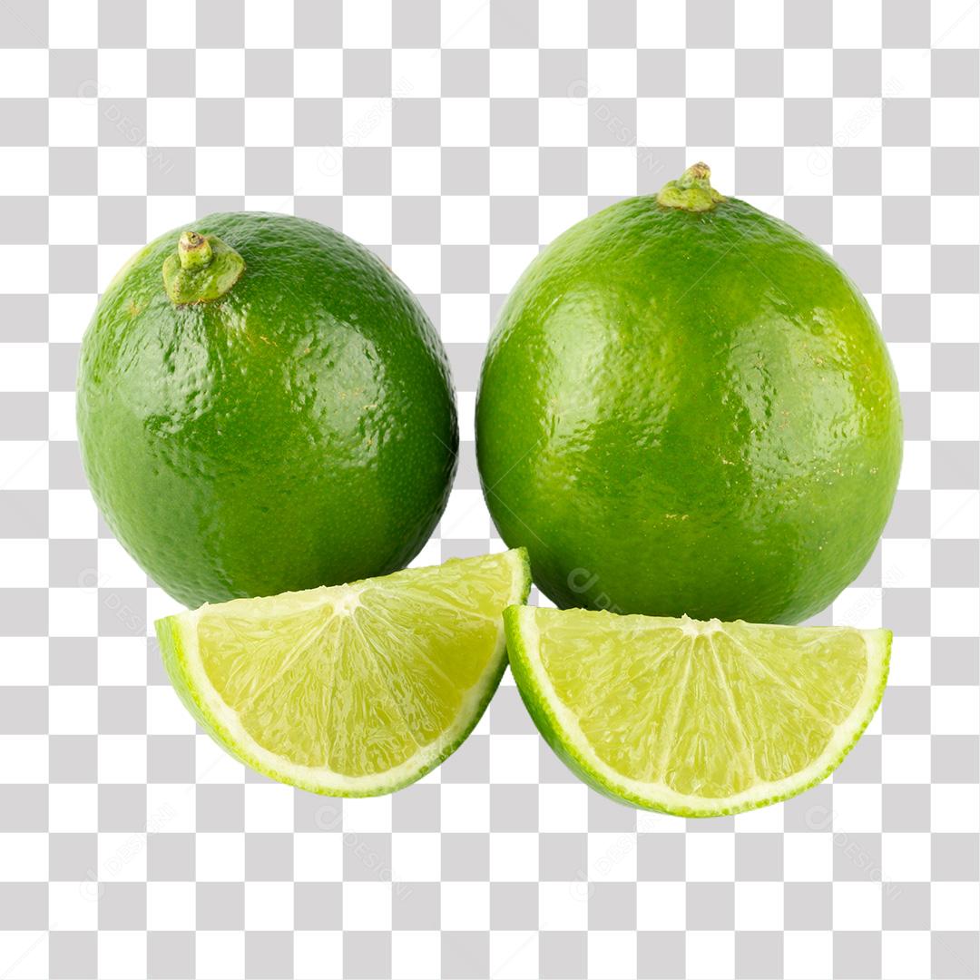 Grupo de Limões Verdes Com Limão Fatiado PNG Transparente Sem Fundo