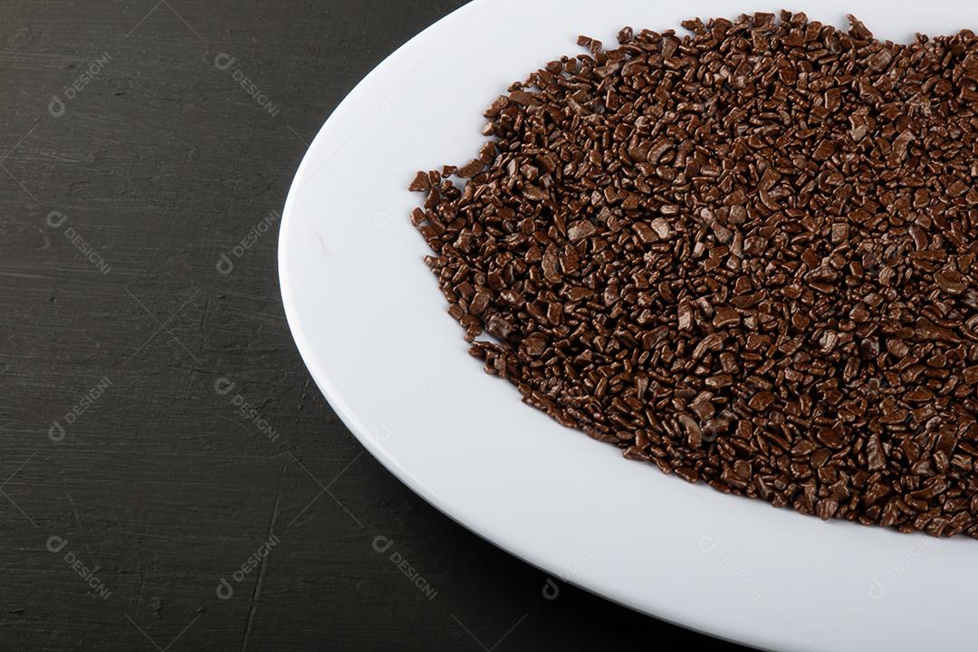 Fundo de Granulado de Chocolate Vista de Chocolate Granulado Imagem JPG