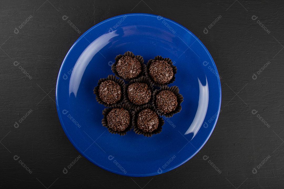 Brigadeiro Tradicional Chocolate Doce Brasileiro Chocolate Granulado Imagem JPG