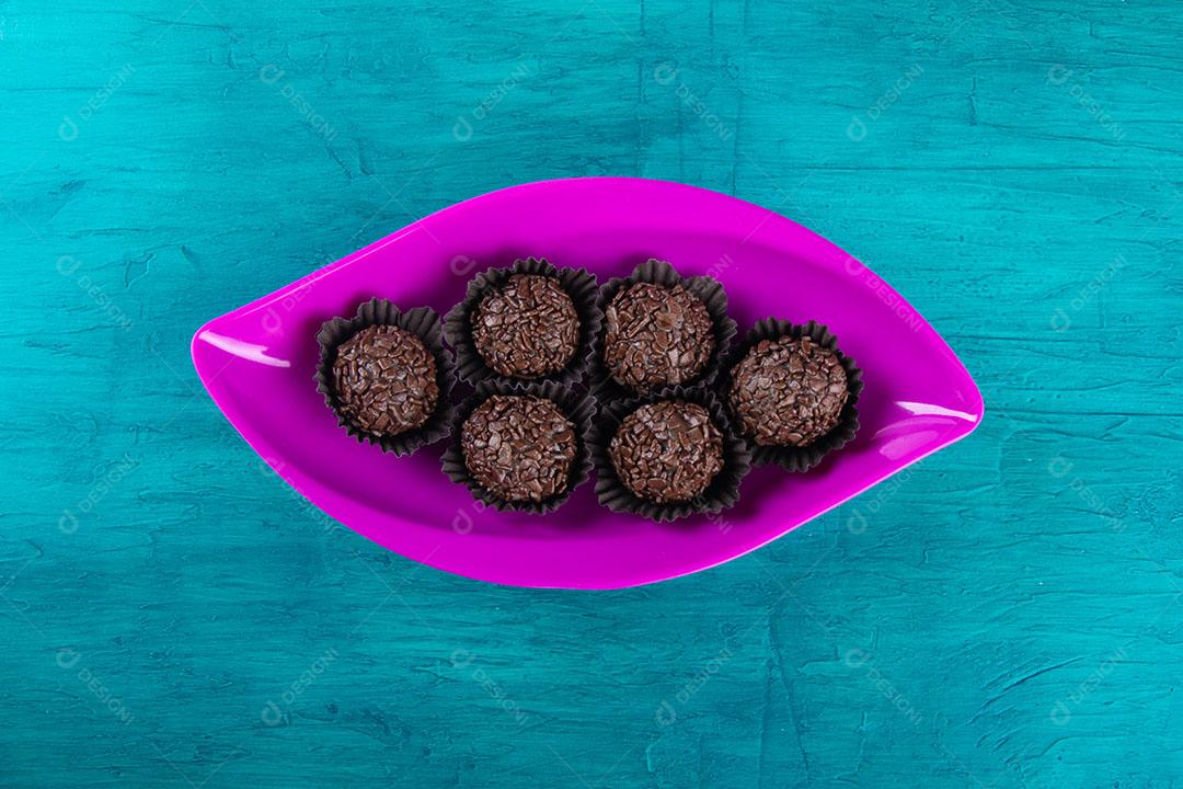 Brigadeiro Tradicional Chocolate Doce Brasileiro Chocolate Granulado Imagem JPG