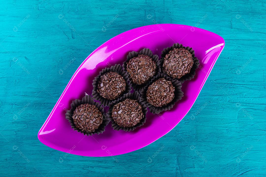 Brigadeiro Tradicional Chocolate Doce Brasileiro Chocolate Granulado Imagem JPG