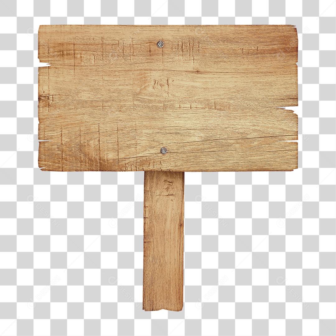 Placa de Madeira PNG Transparente Sem Fundo