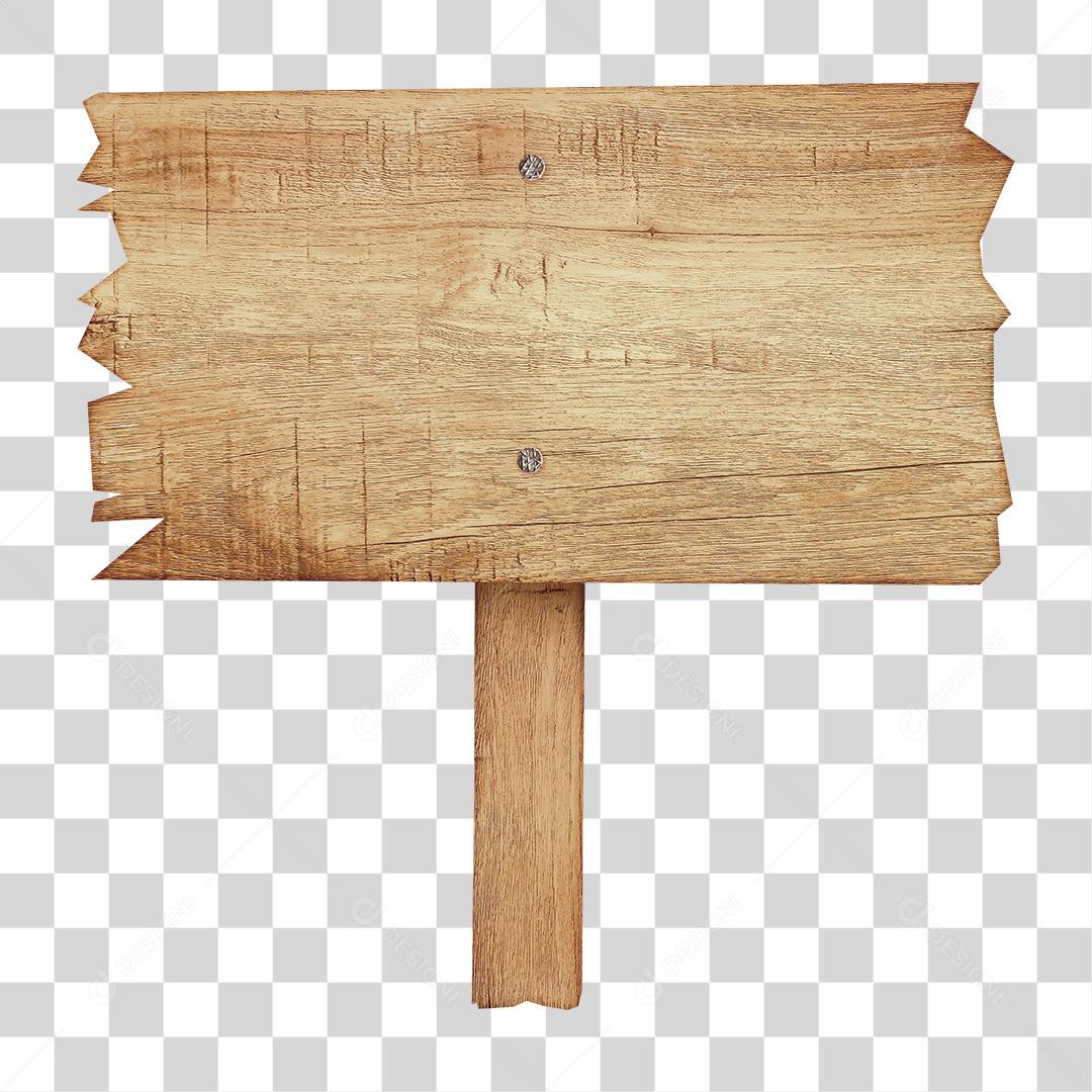 Placa de Madeira PNG Transparente Sem Fundo