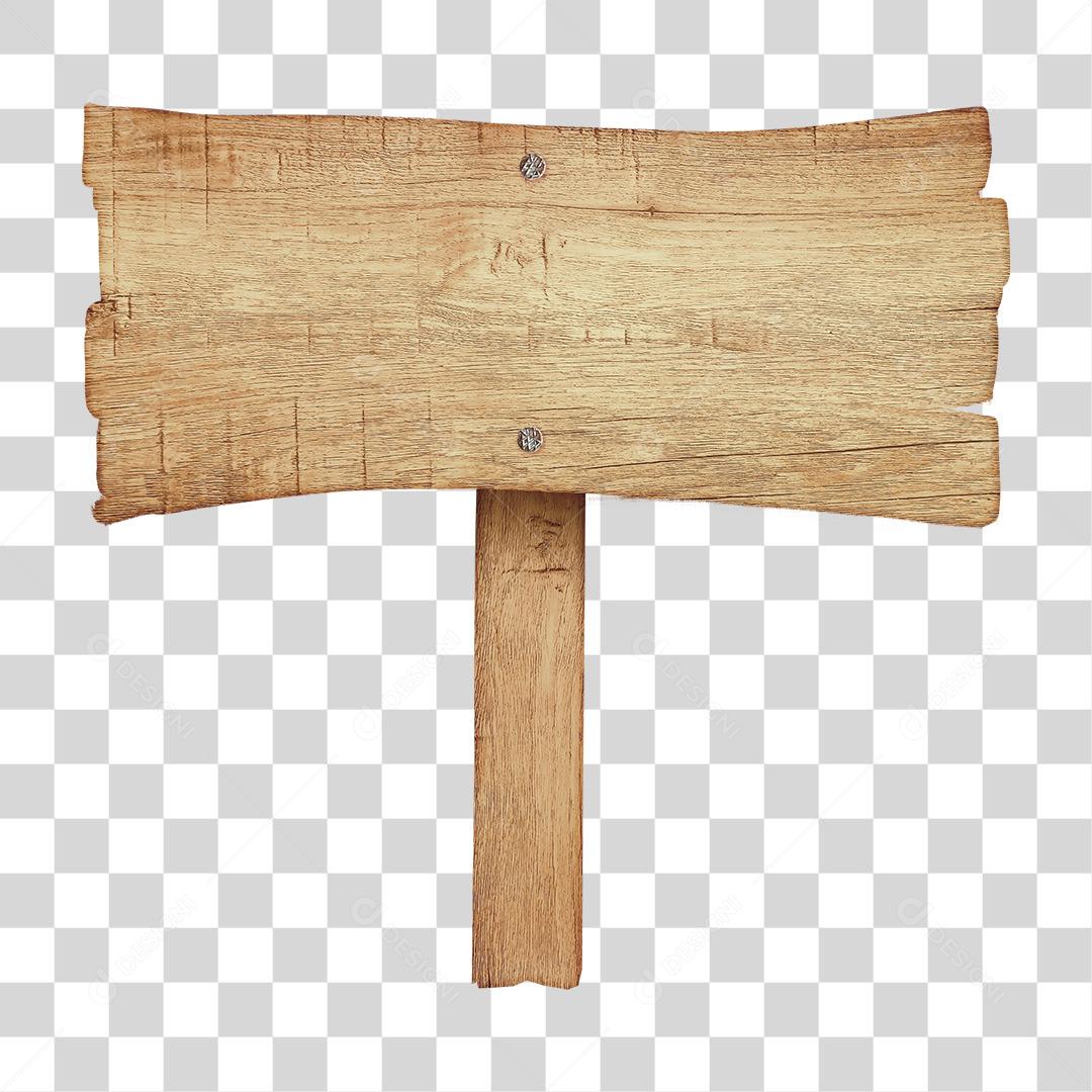 Placa de Madeira PNG Transparente Sem Fundo