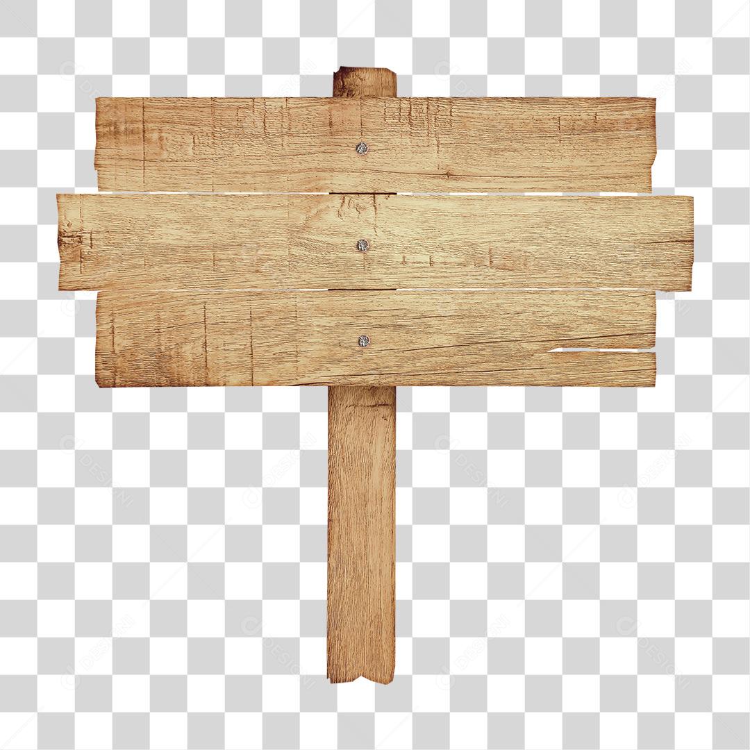 Placa de Madeira PNG Transparente Sem Fundo