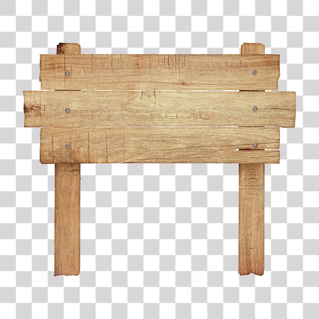 Placa de Madeira PNG Transparente Sem Fundo