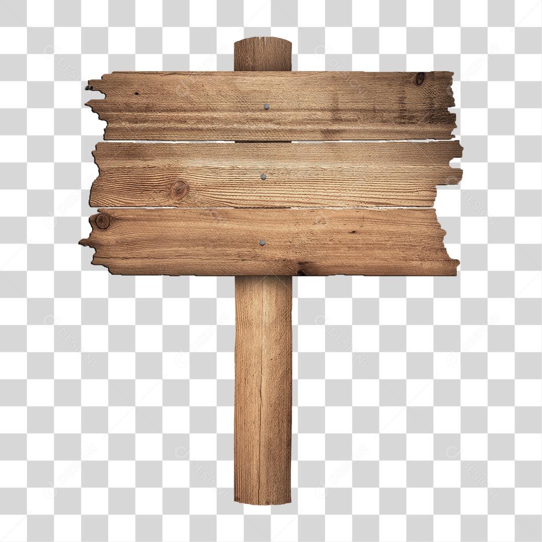 Placa de Madeira PNG Transparente Sem Fundo