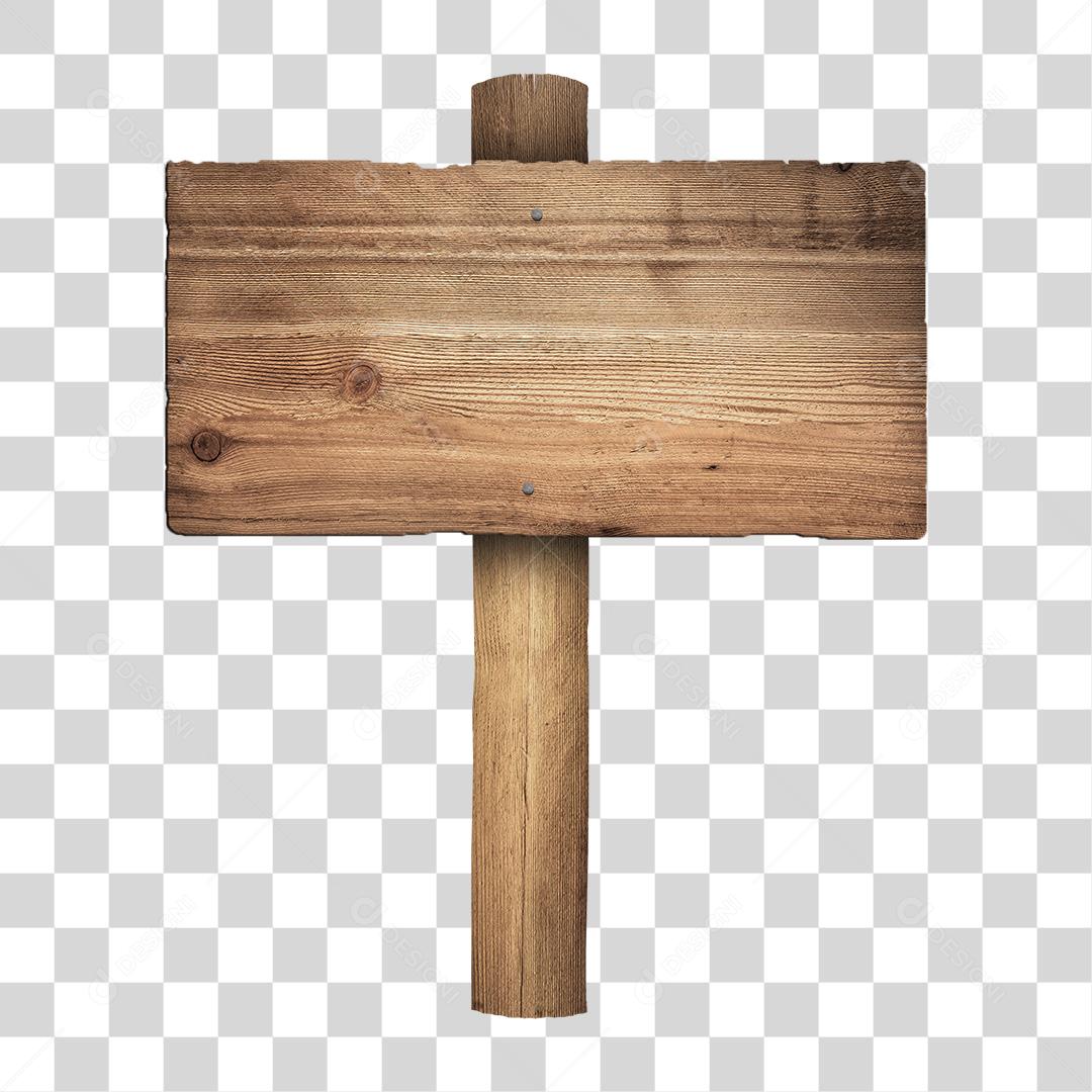 Placa de Madeira PNG Transparente Sem Fundo