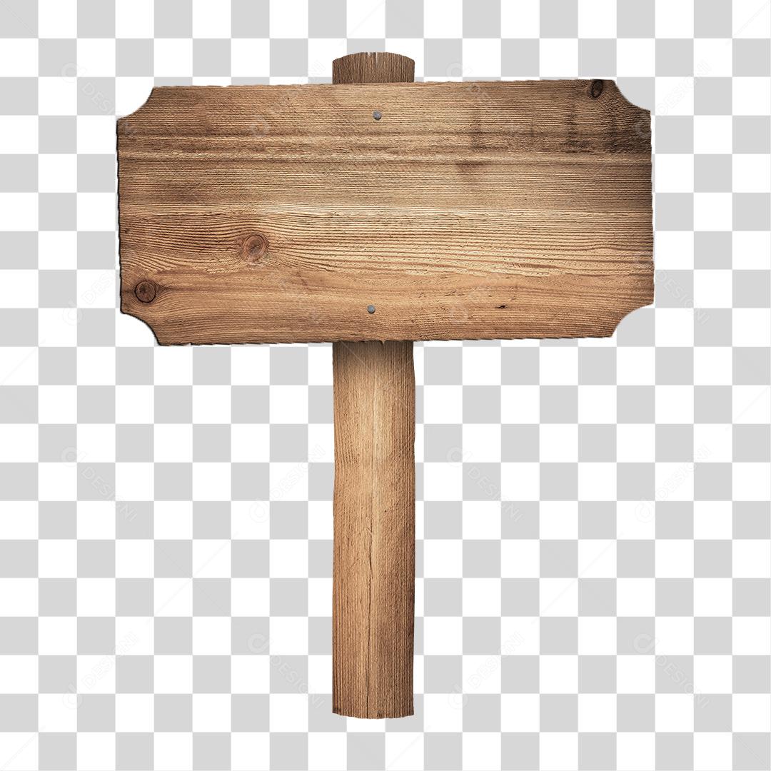 Placa de Madeira PNG Transparente Sem Fundo