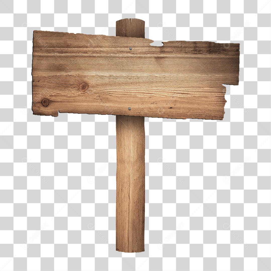 Placa de Madeira PNG Transparente Sem Fundo