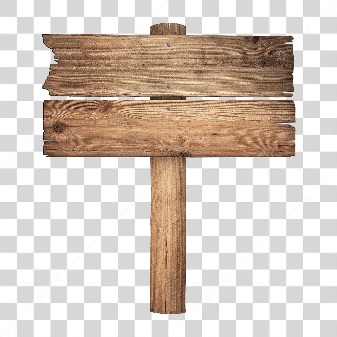 Placa de Madeira PNG Transparente Sem Fundo