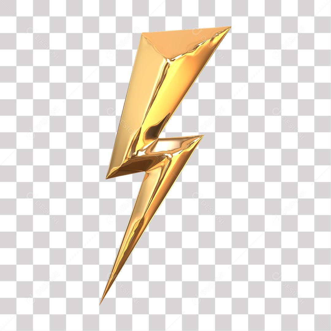 Elemento 3D Raio Para Composição PNG Transparente Sem Fundo