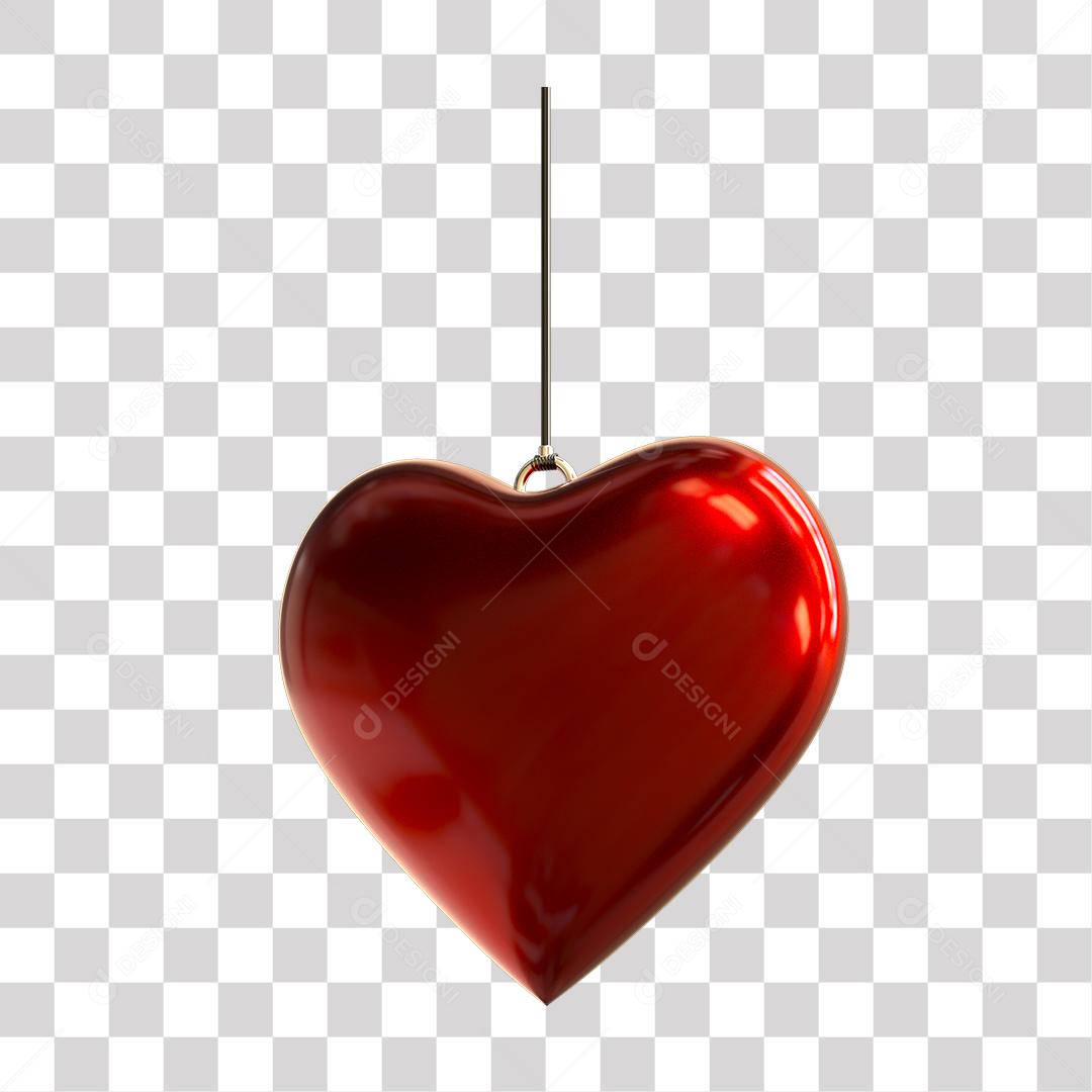 Coração 3D Elemento Para Composição PNG Transparente Sem Fundo
