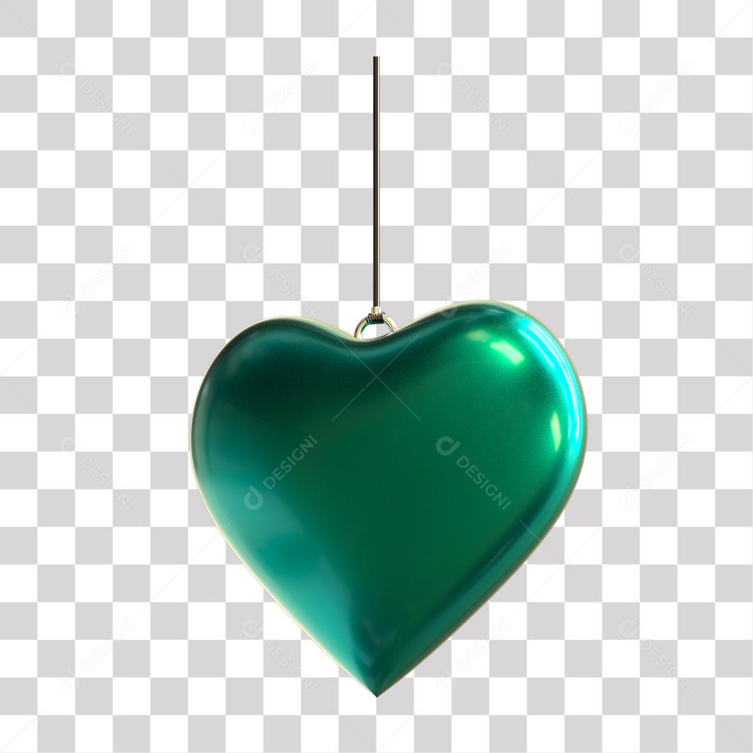 Coração 3D Azul Marinho Elemento Para Composição PNG Transparente Sem Fundo