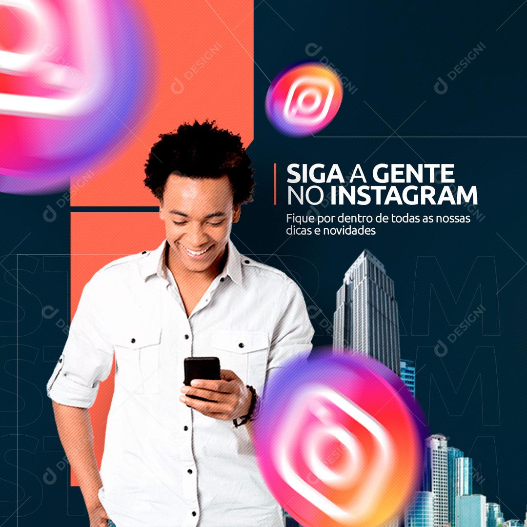 Social Media Siga No Instagram Engenharia PSD Editável