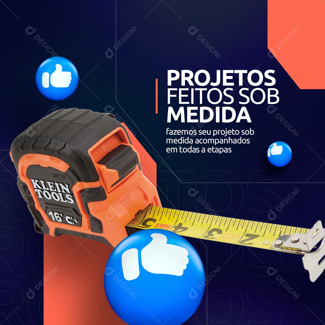 Social Media Projetos Feitos Sob Medida Engenharia PSD Editável