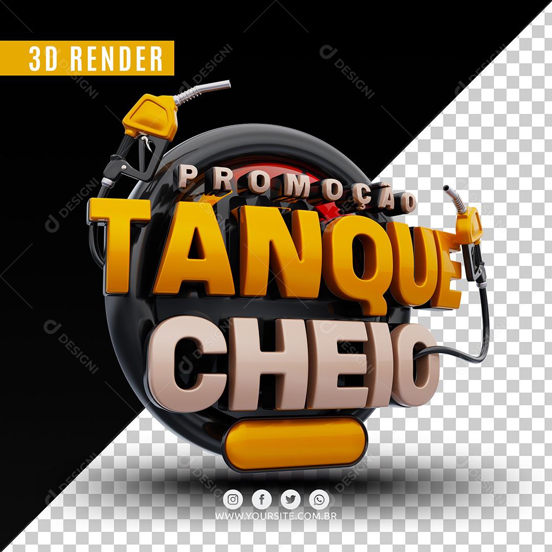 Promoção Tanque Cheio Selo 3D Dourado Para Composição PSD Premium