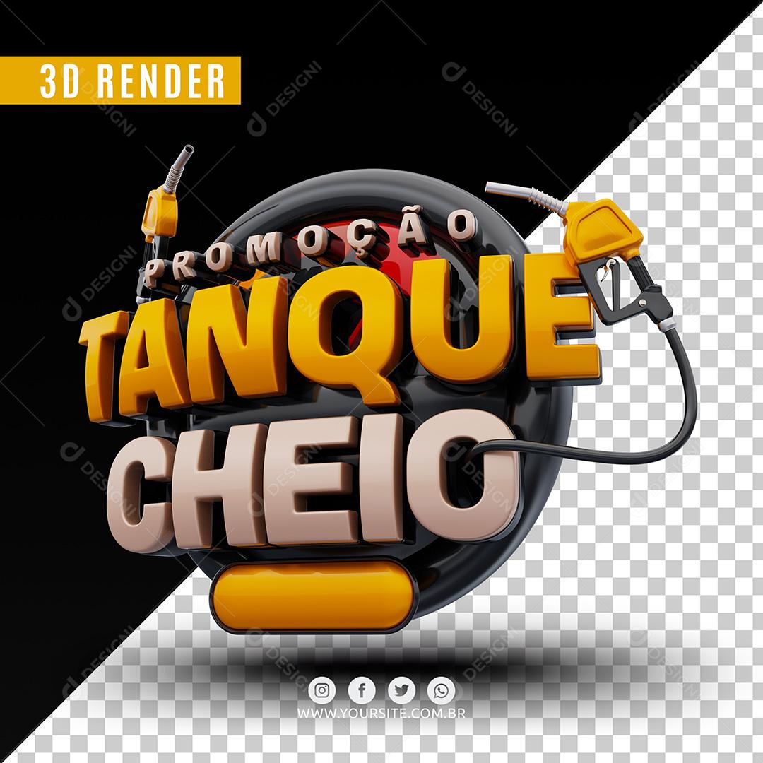 Promoção Tanque Cheio Selo 3D Dourado Para Composição PSD Premium