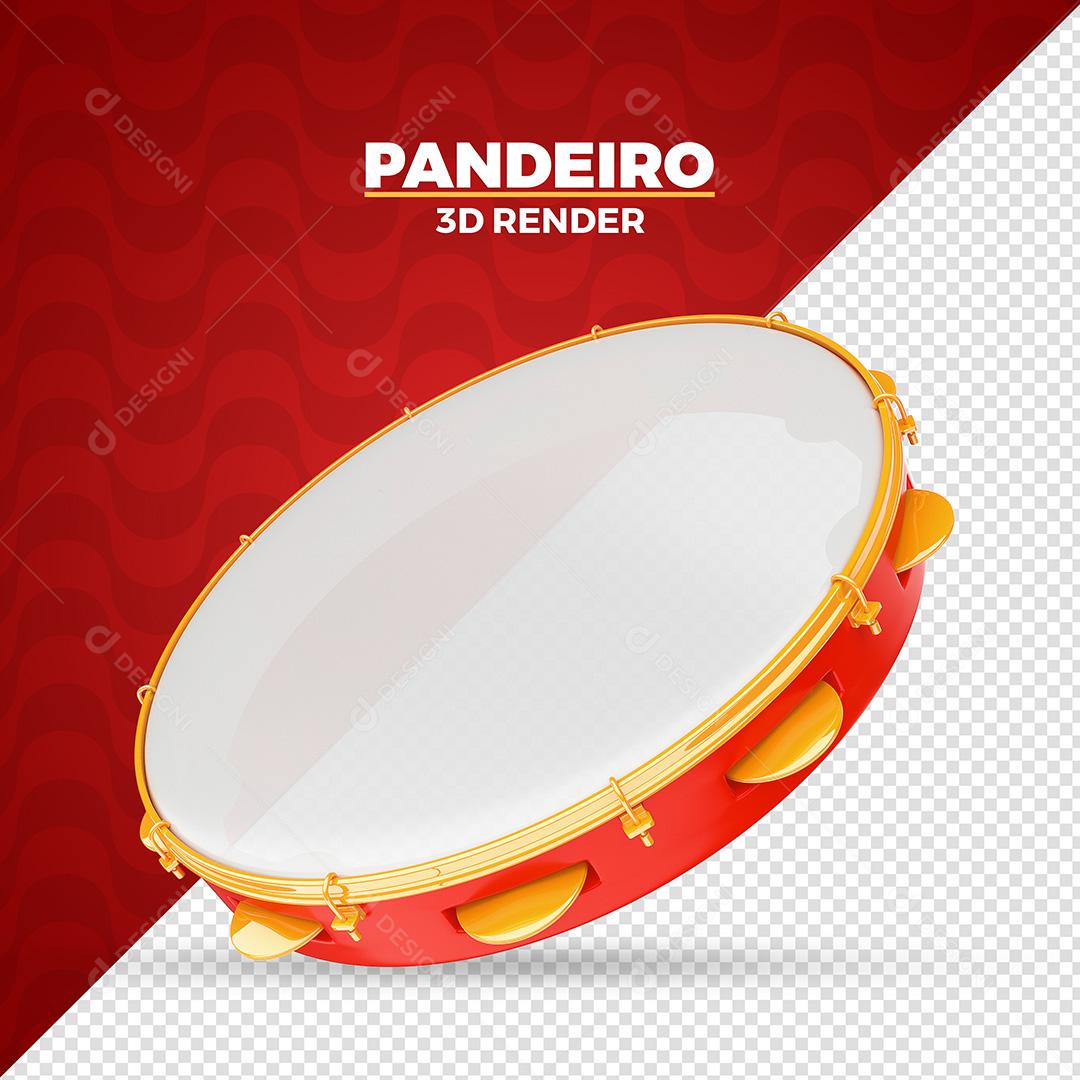 Pandeiro Elemento 3D Para Composição PSD Premium