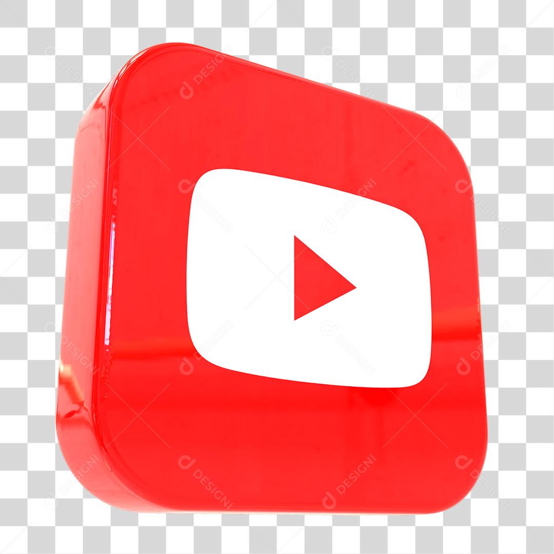 Ícone 3D Youtube Elemento Para Composição PNG