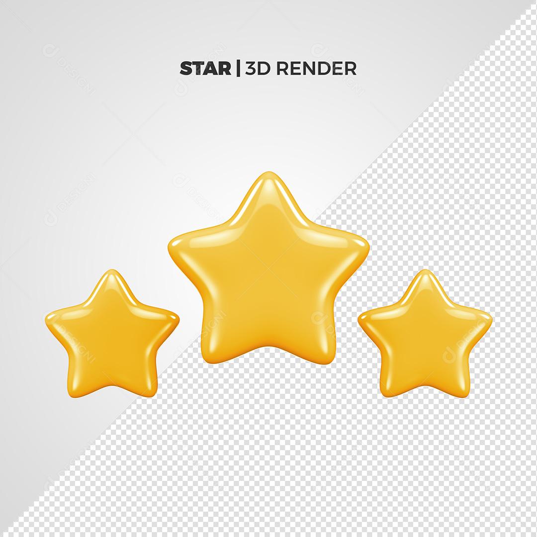 Estrelas Elemento 3D Para Composição PSD Premium