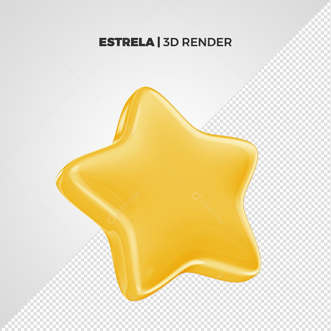 Estrela Elemento 3D Para Composição PSD Premium