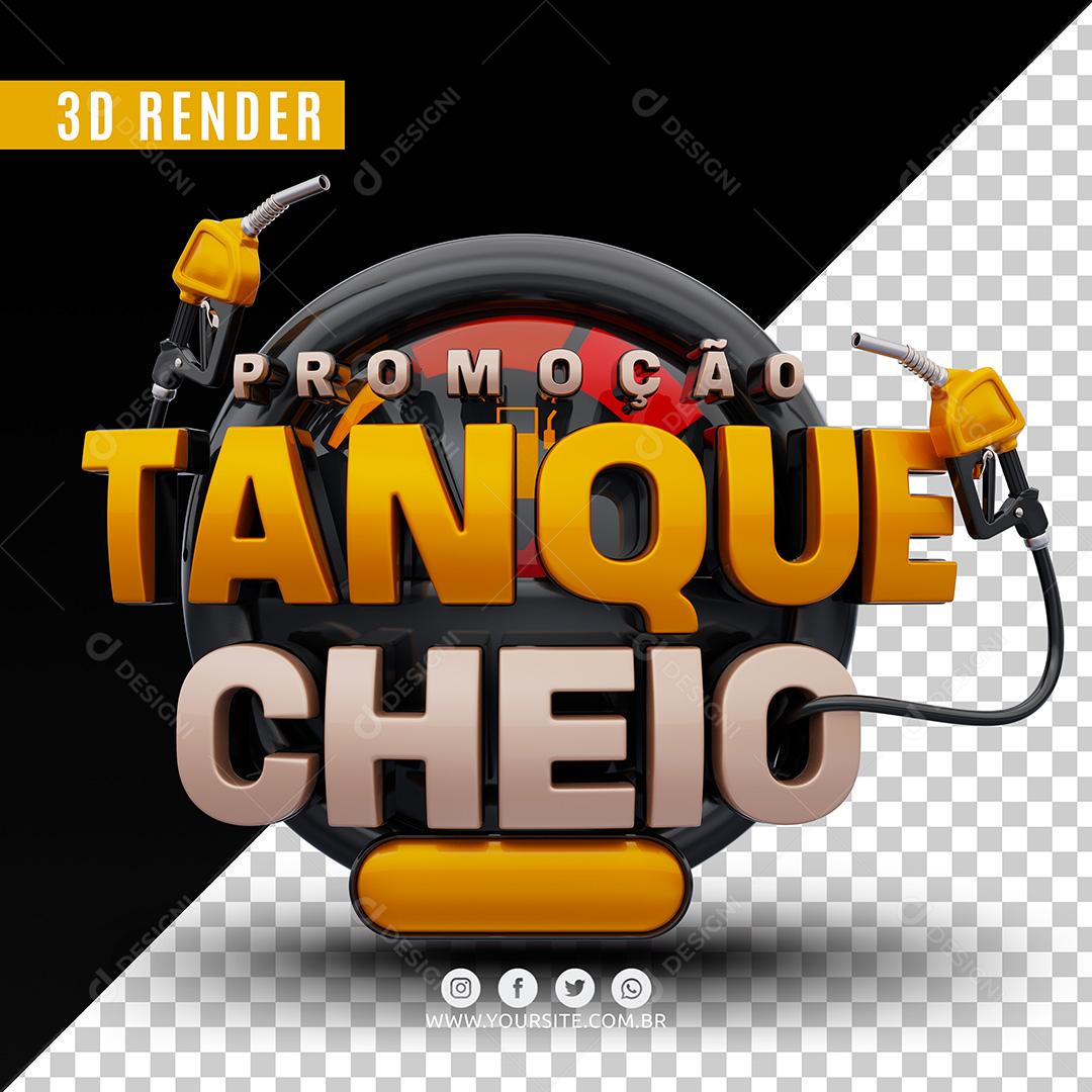 Promoção Tanque Cheio Selo 3D Dourado Para Composição PSD Premium