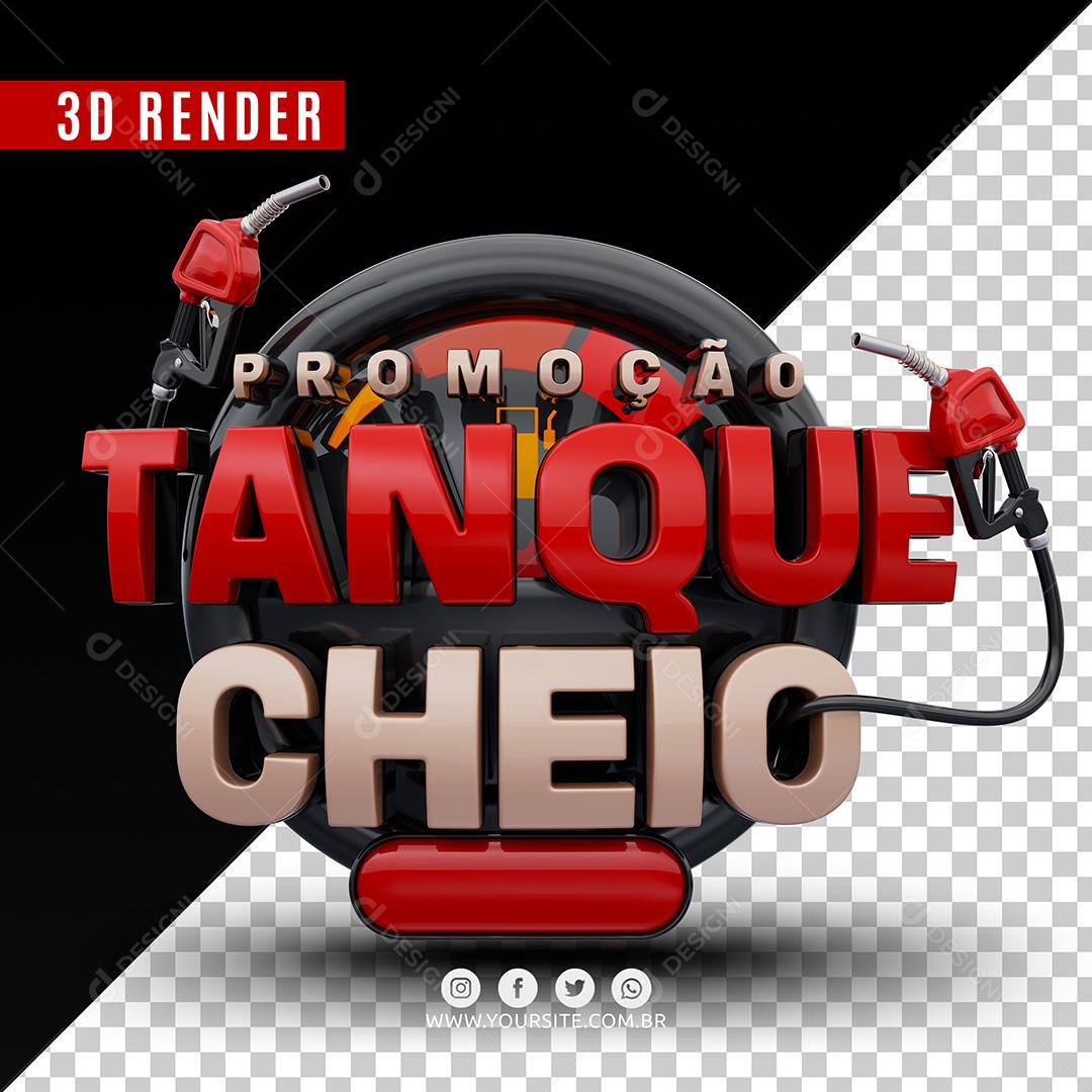 Promoção Tanque Cheio Selo 3D Vermelho Para Composição PSD Premium