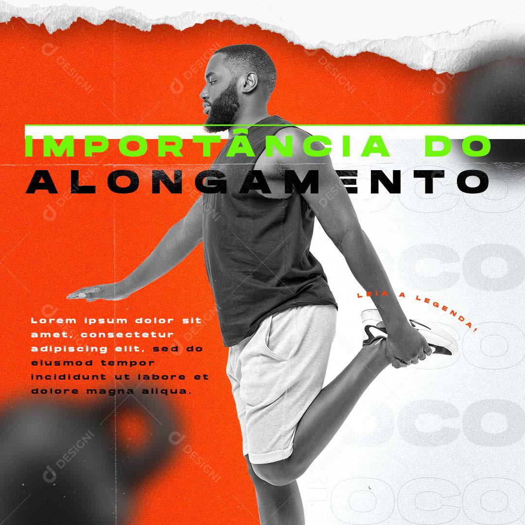 Social Media Importância Do Alongamento Academia PSD Editável