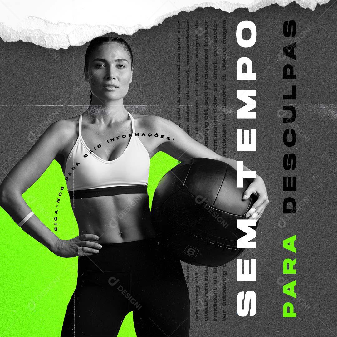 Social Media Sem Tempo Para Desculpas Academia PSD Editável