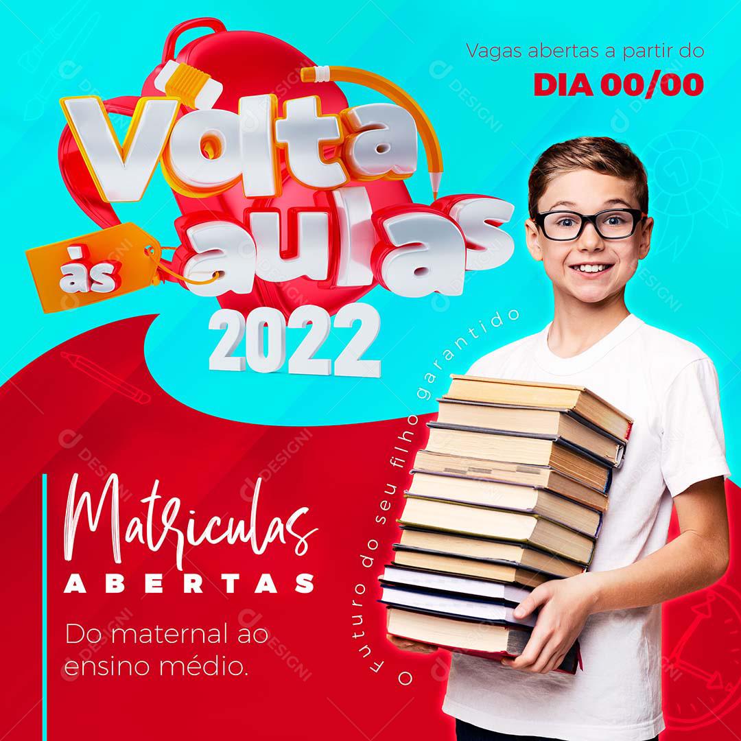 Social Media Volta Ás Aulas 2022 PSD Editável