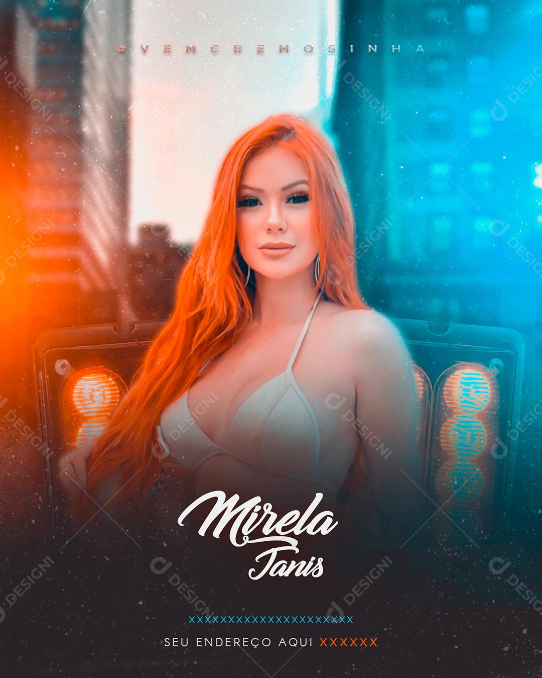 Flyer Cantora de Funk Mirela Janis Social Media PSD Editável