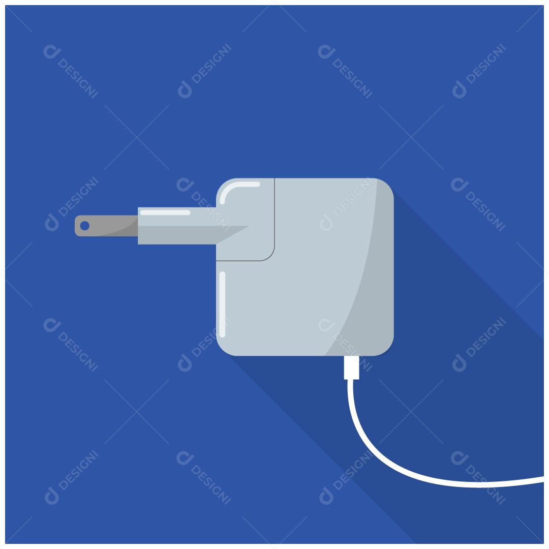 Adaptador de Energia Elétrica para Telefones Celulares e Laptops da Apple Vetor EPS