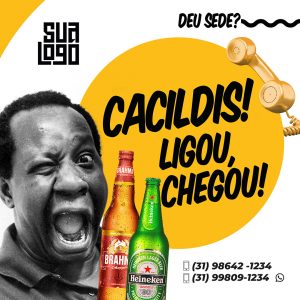 Social Media Deu Sede Cacildis Ligou Chegou Bebidas PSD Editável