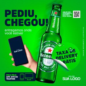 Post Distribuidora Delivery Pediu Chegou Cerveja Heineken Social Media PSD