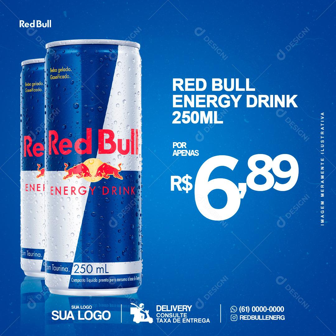 Social Media Distribuidora Red Bull Energy Drink PSD Editável