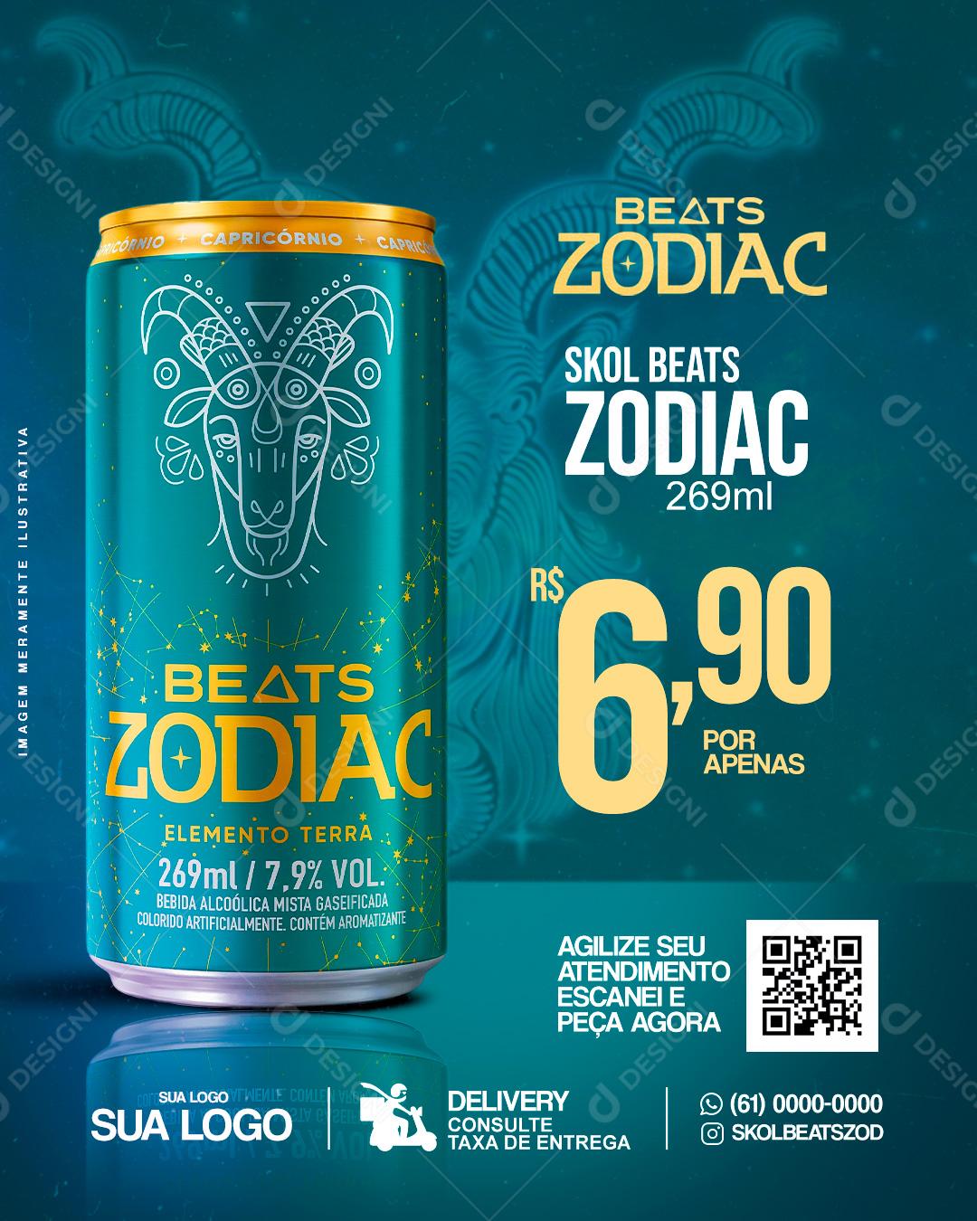Beat Zodiac Cerveja Skol Beats Social Media PSD Editável