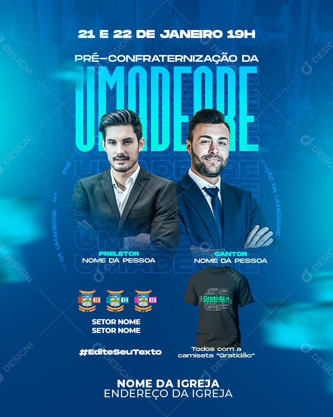 Pré Confraternização da UMADEARE Social Media PSD Editável