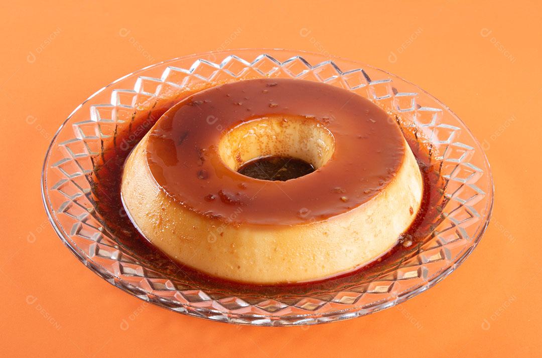 Delicious Condensed Milk Pudding Brazilian Dessert Imagem JPG